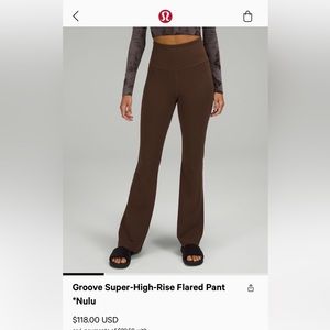 NWOT Lululemon Groove High Rise Flare in Java